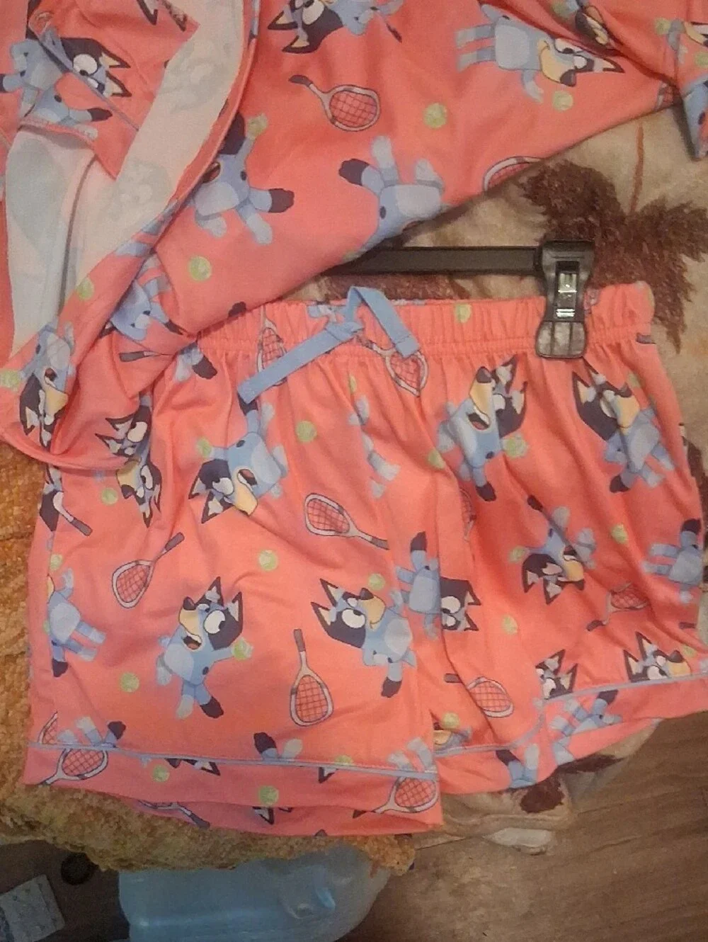 Bluey Coral Tennis Print Kids Pajama Set